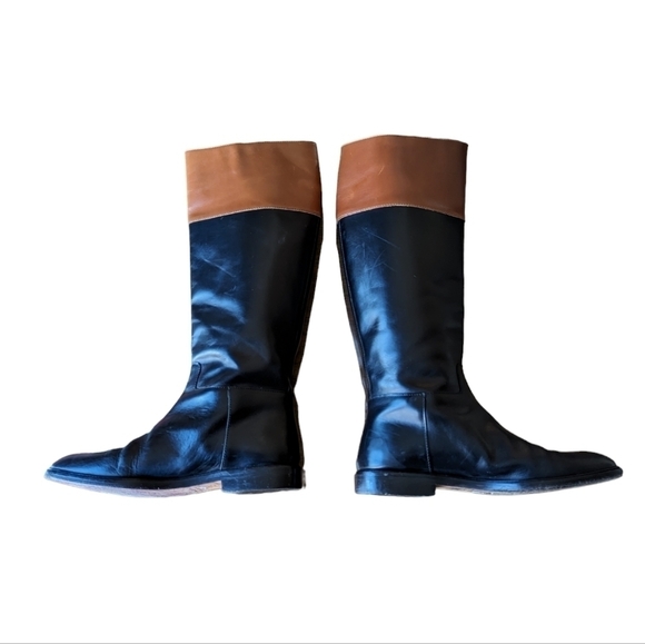 Michael Kors black brown riding boots sz 8.5 - Picture 3 of 14